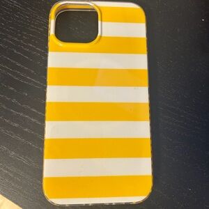 Yellow and White Striped Phone Case